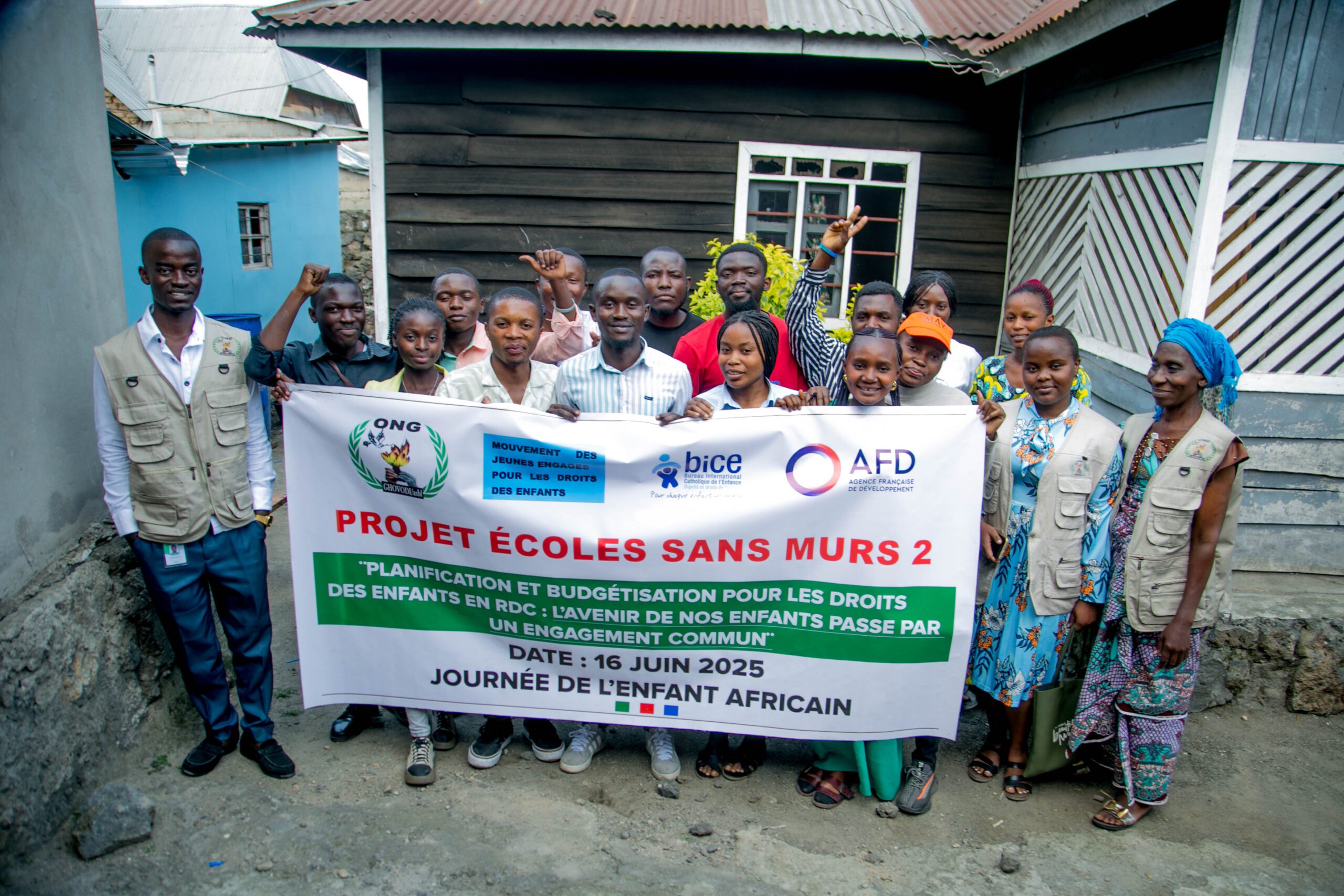 JEA 2025 au Nord-Kivu : GHOVODI célèbre la Journée de l’Enfant Africain (JEA) avec les bénéficiaires et jeunes ambassadeurs du projet École Sans Murs 2