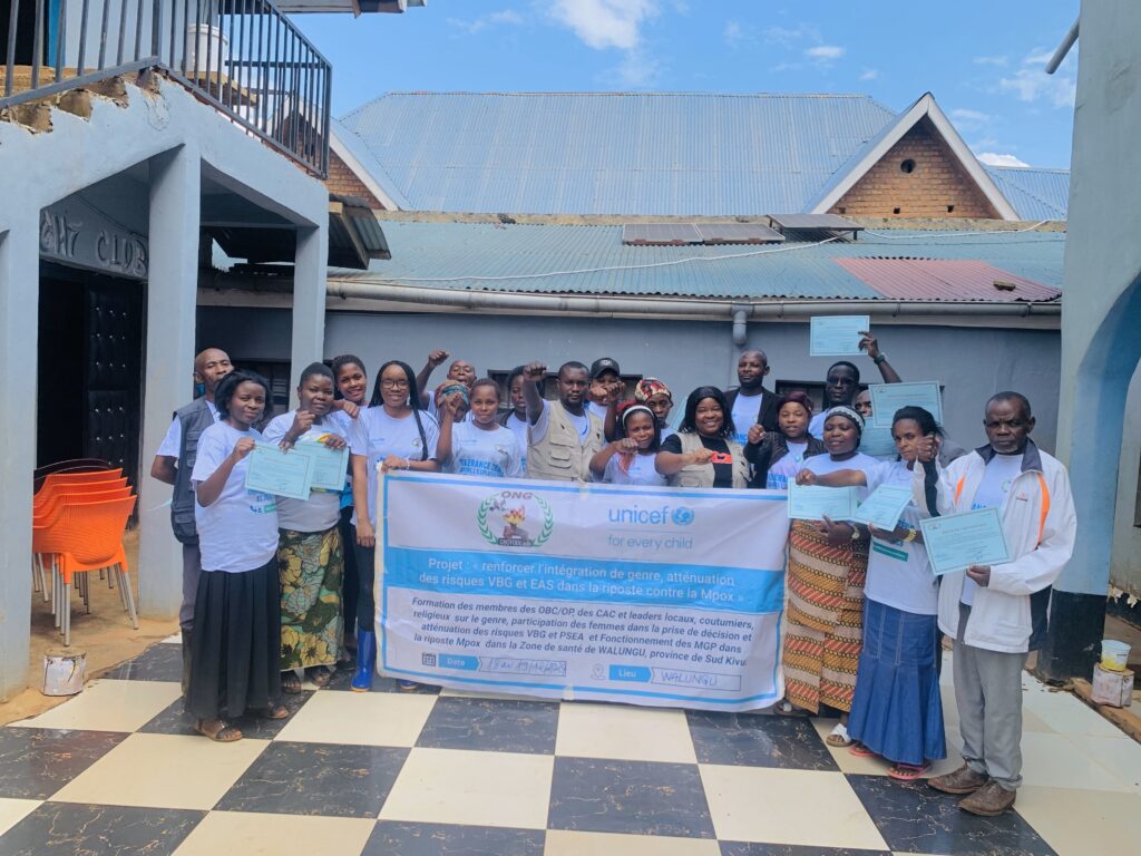 SUD-KIVU : Formation des agents de première ligne, membres des OBC et OP/CAC et leaders locaux et coutumiers dans la zone de santé de WALUNGU